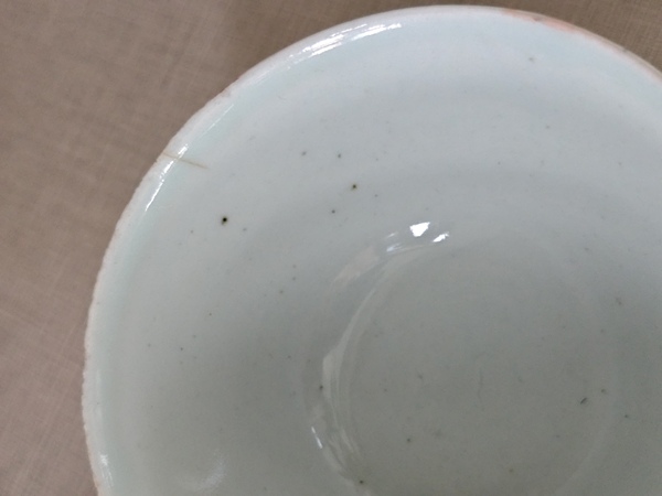 古玩陶瓷民國粉彩桃花仕女蓋碗拍賣,當前價格320元