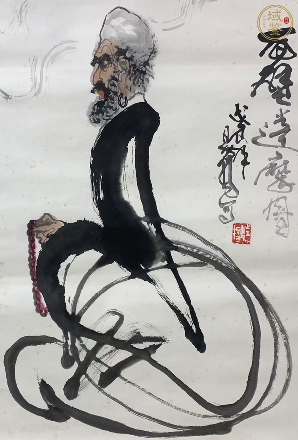 古玩字畫面壁達摩圖真品鑒賞圖