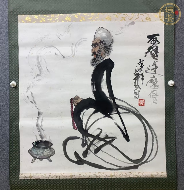 古玩字畫面壁達摩圖真品鑒賞圖