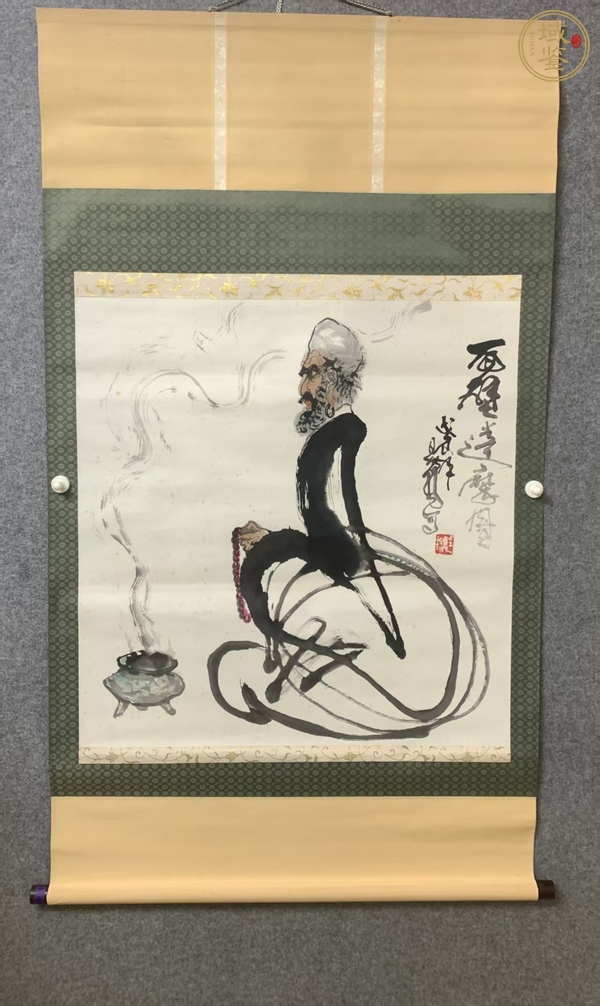 古玩字畫面壁達摩圖真品鑒賞圖