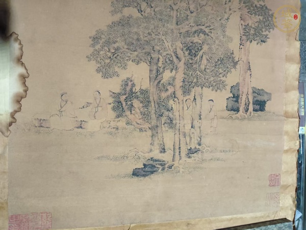 古玩字畫松石高士圖真品鑒賞圖