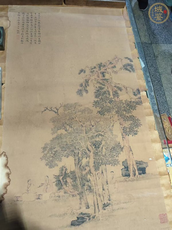 古玩字畫松石高士圖真品鑒賞圖