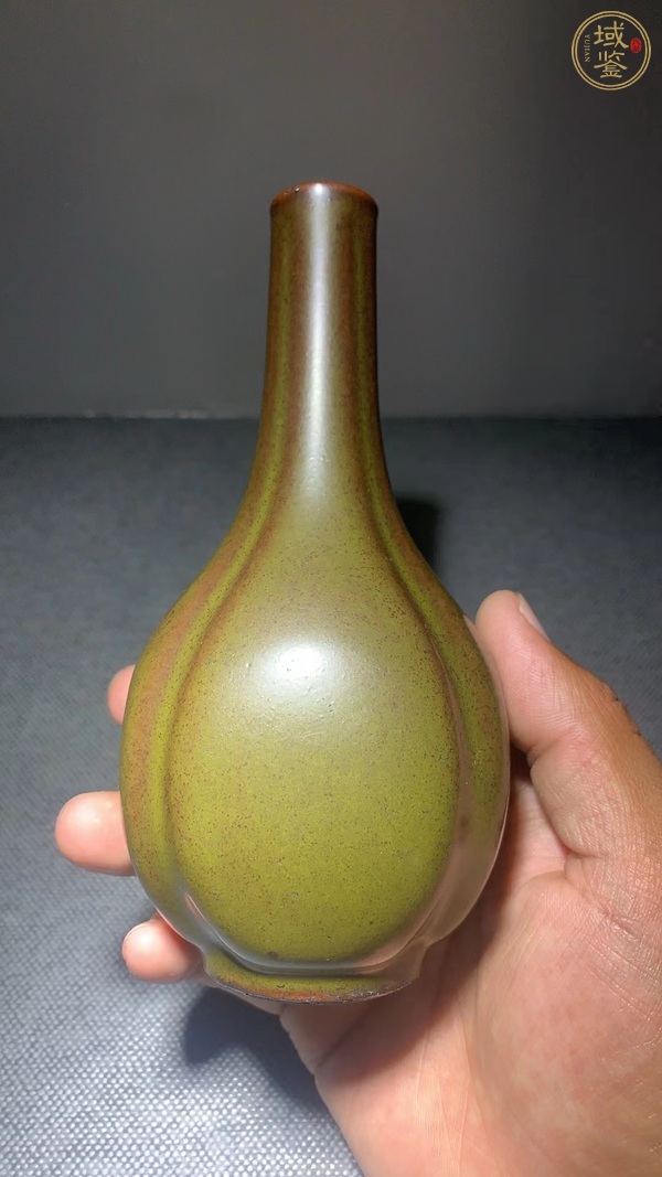古玩陶瓷茶葉末釉海棠瓶真品鑒賞圖
