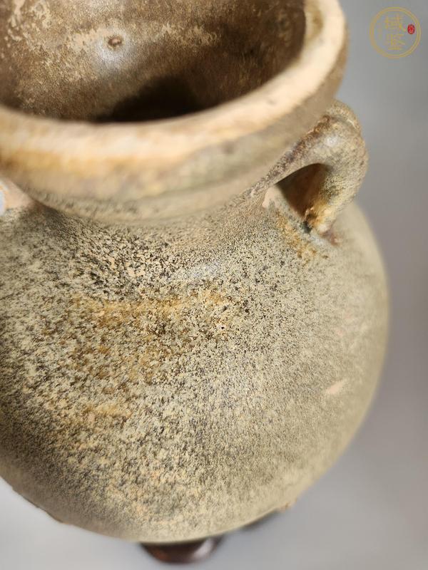 古玩陶瓷唐代茶葉末釉雙耳瓶真品鑒賞圖