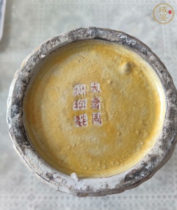 古玩陶瓷捆竹型帽筒真品鑒賞圖