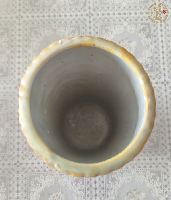 古玩陶瓷捆竹型帽筒真品鑒賞圖