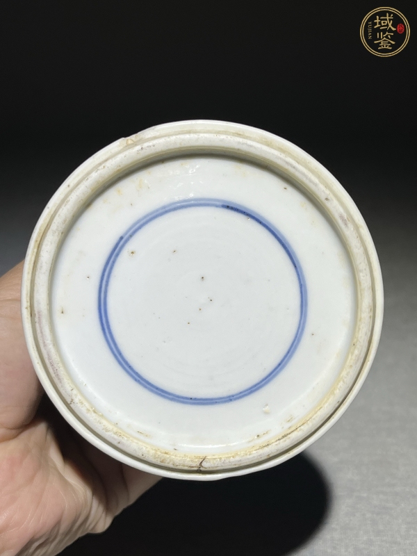 古玩陶瓷清康熙 青花壽面紋花觚真品鑒賞圖