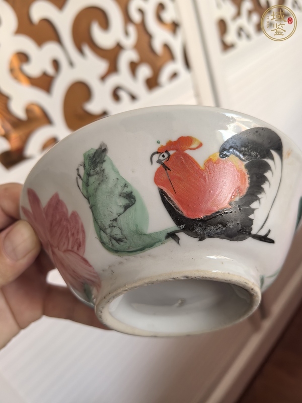 古玩陶瓷大雞圖碗真品鑒賞圖