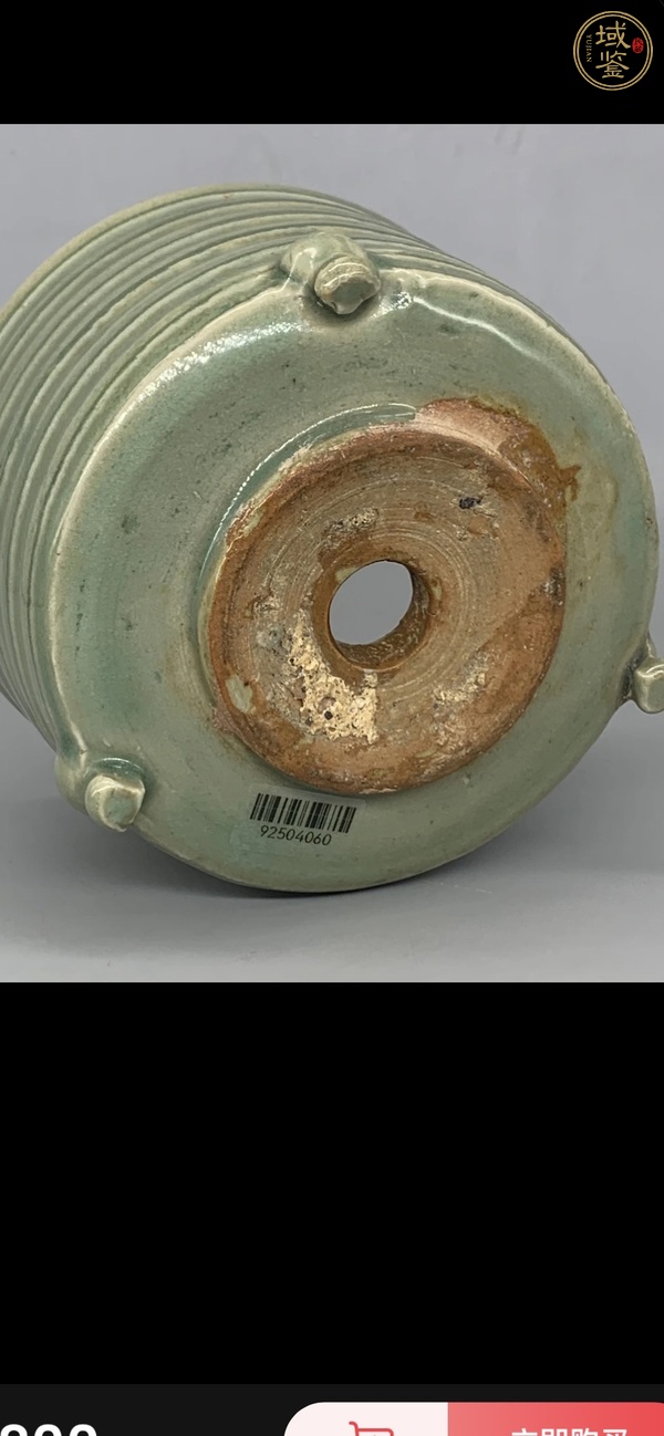 古玩陶瓷龍泉青瓷弦紋爐真品鑒賞圖