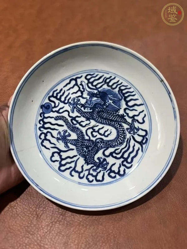 古玩陶瓷青花龍紋盤,模糊,偏老真品鑒賞圖
