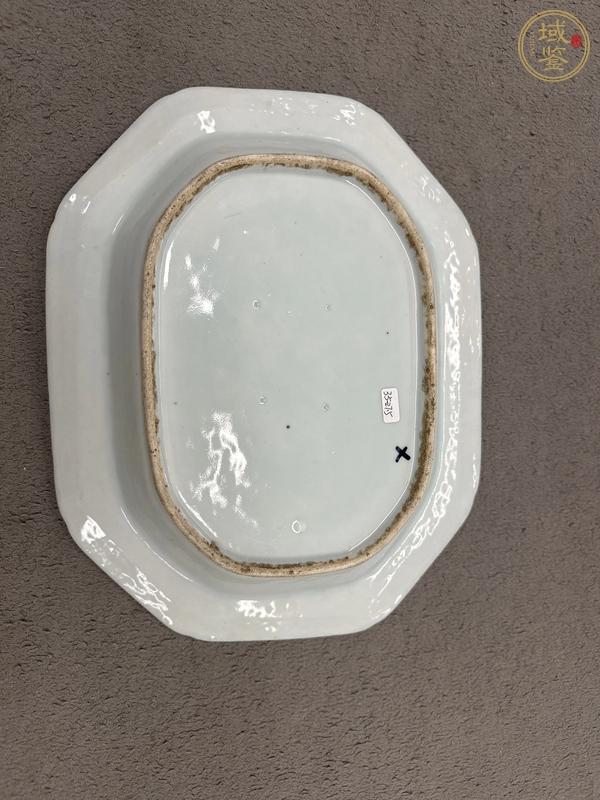 古玩陶瓷青花山水人物紋八方盤真品鑒賞圖