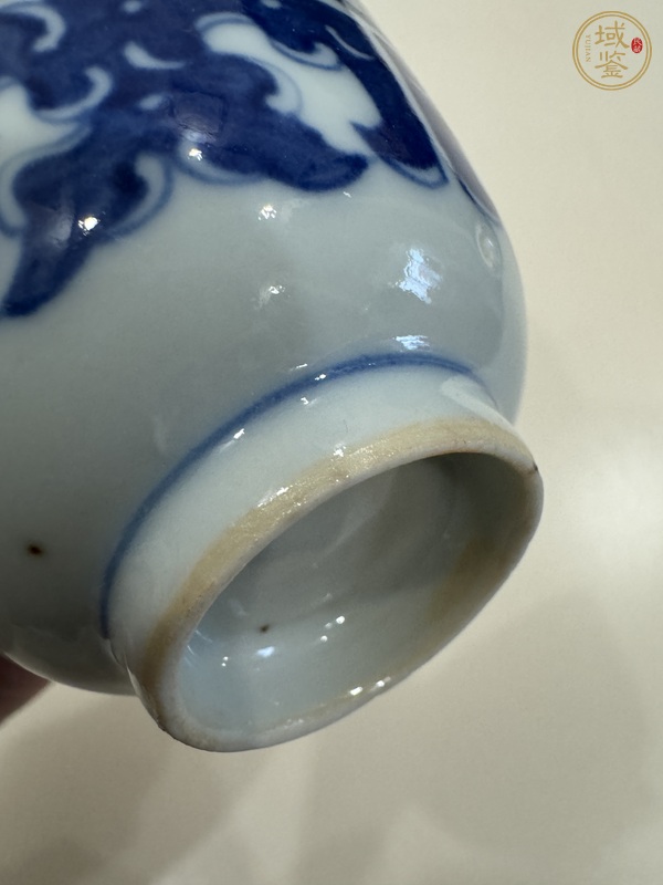 古玩陶瓷青花夔龍杯（疑似復(fù)窯）真品鑒賞圖