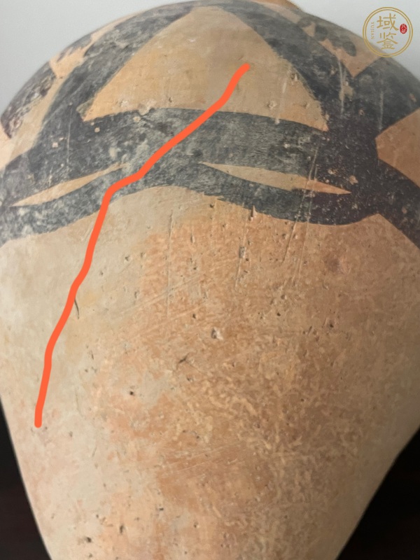 古玩陶瓷馬家窯文化馬廠類型蛙紋彩陶罐真品鑒賞圖