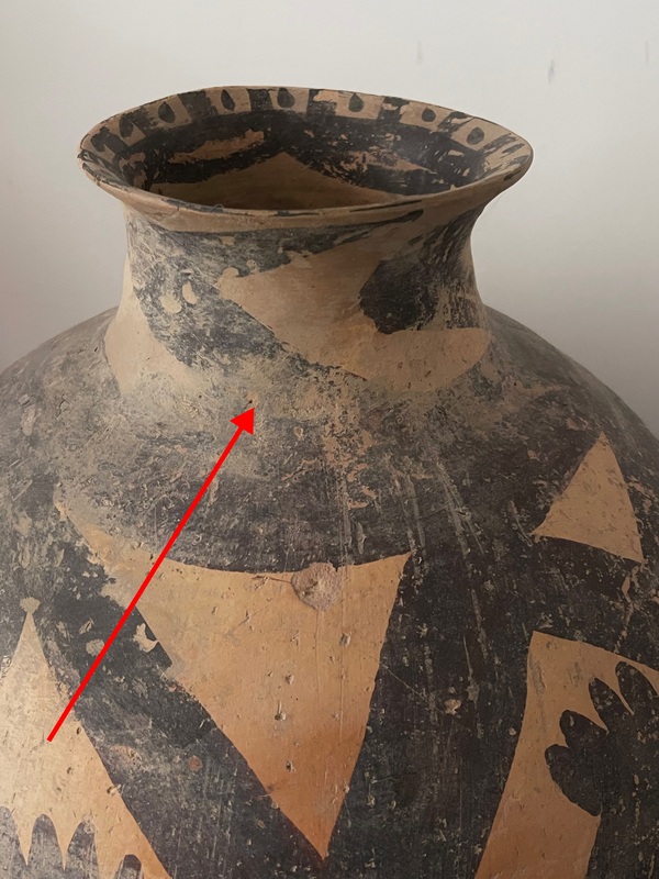 古玩陶瓷馬家窯文化馬廠類型蛙紋彩陶罐拍賣，當前價格3000元