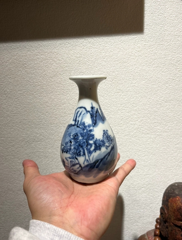 古玩陶瓷晚清山水玉壺春拍賣，當(dāng)前價(jià)格1368元