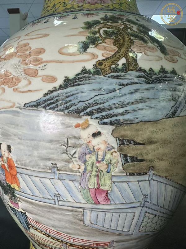 古玩陶瓷粉彩人物故事輔首尊真品鑒賞圖