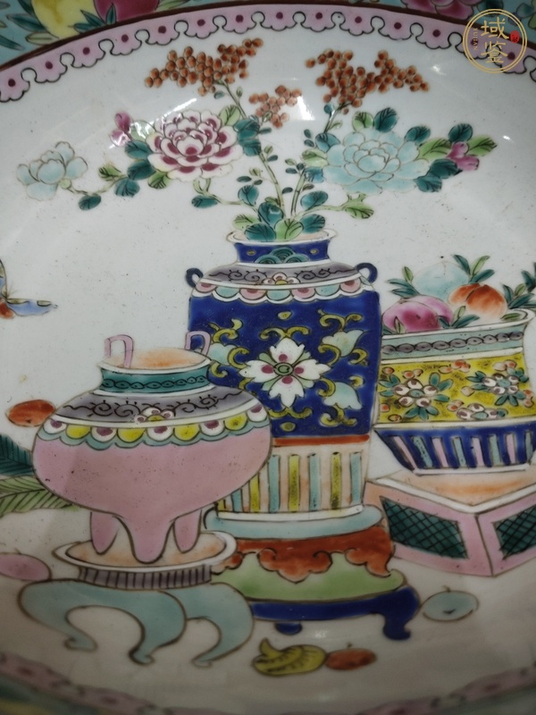 古玩陶瓷博古圖粉彩碗真品鑒賞圖