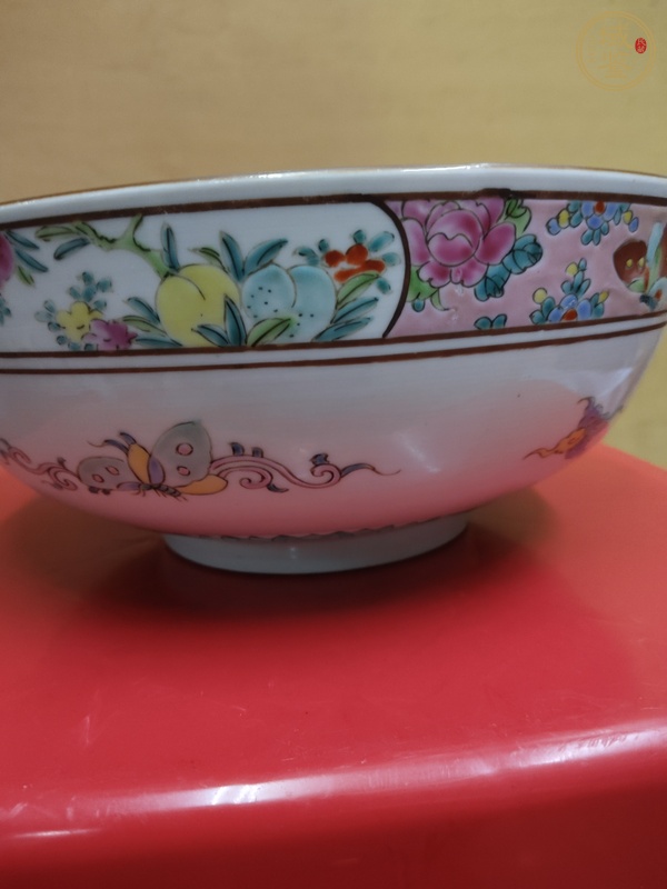古玩陶瓷博古圖粉彩碗真品鑒賞圖