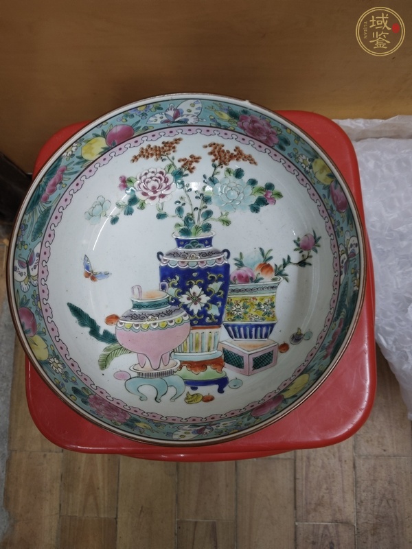 古玩陶瓷博古圖粉彩碗真品鑒賞圖