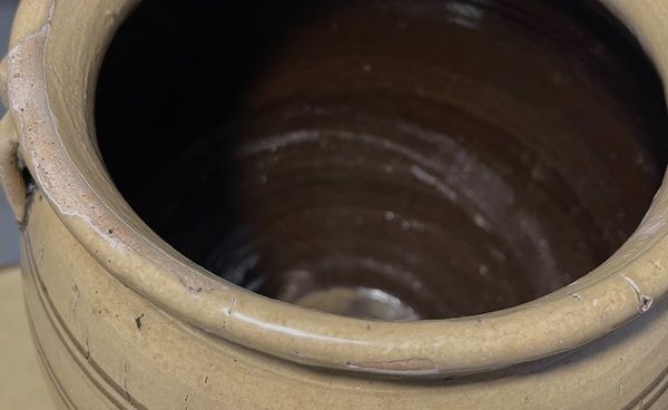 古玩陶瓷白釉褐彩花卉紋四系罐拍賣，當前價格130元