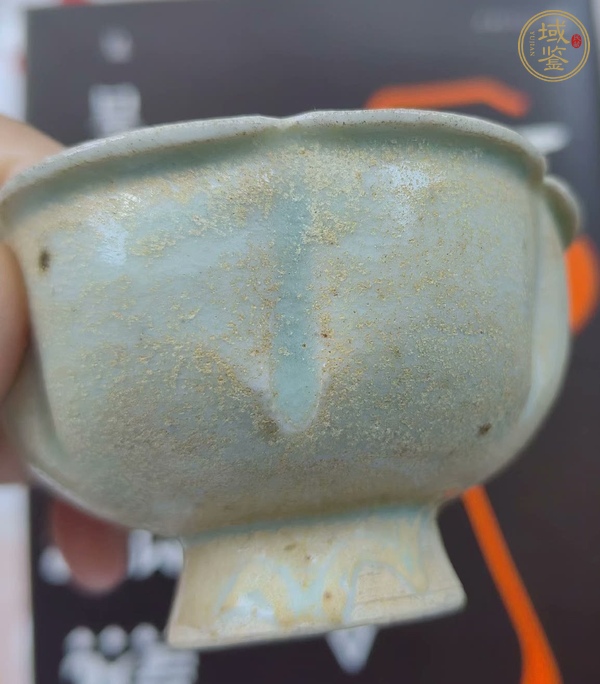 古玩陶瓷青白釉刻花花口杯真品鑒賞圖