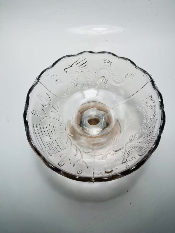 古玩雜項龍鳳紋高足果盤拍賣，當前價格188元