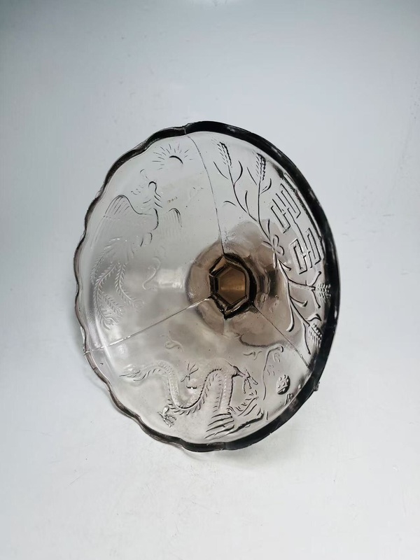 古玩雜項龍鳳紋高足果盤拍賣，當前價格188元