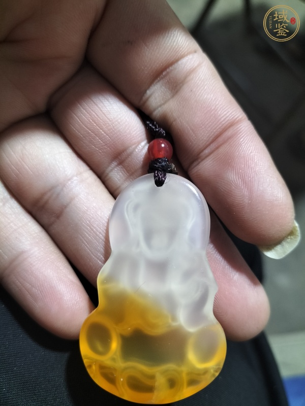 古玩玉器玉髓觀音掛件真品鑒賞圖