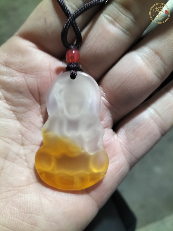 古玩玉器玉髓觀音掛件真品鑒賞圖