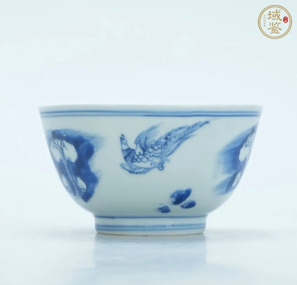 古玩陶瓷青花花鳥紋茶碗真品鑒賞圖