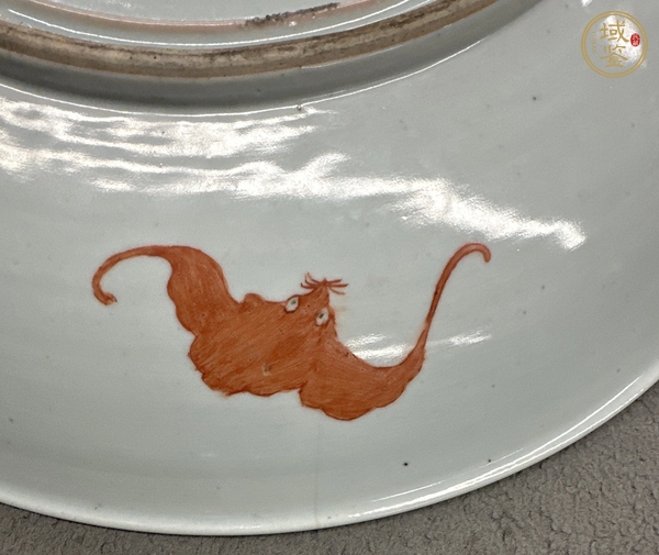 古玩陶瓷粉彩萬(wàn)壽無(wú)疆福壽紋大盤真品鑒賞圖