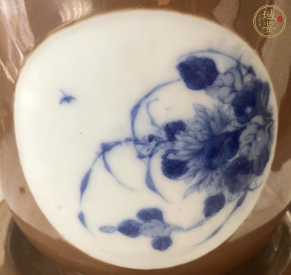 古玩陶瓷民國 王步風(fēng)格青花花鳥紋花盆真品鑒賞圖