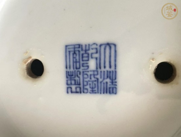古玩陶瓷民國 王步風(fēng)格青花花鳥紋花盆真品鑒賞圖