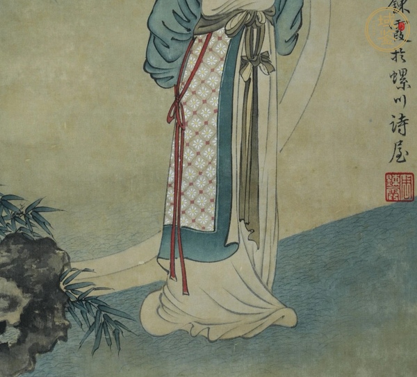 古玩字畫仕女真品鑒賞圖