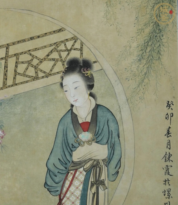 古玩字畫仕女真品鑒賞圖