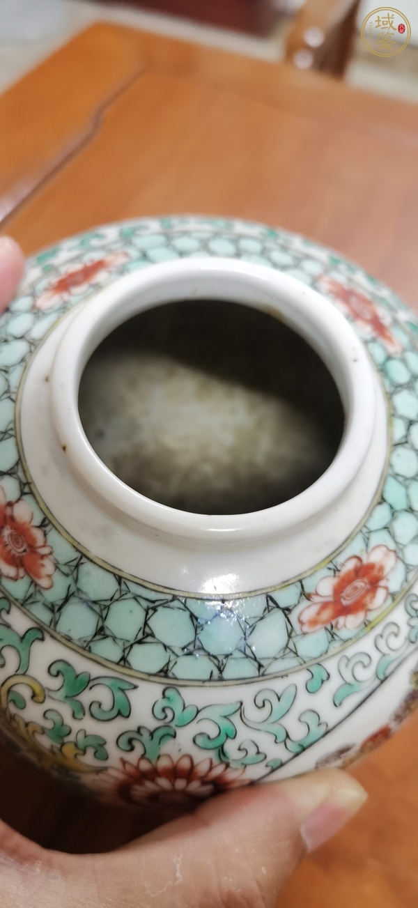 古玩陶瓷花卉紋五彩罐真品鑒賞圖