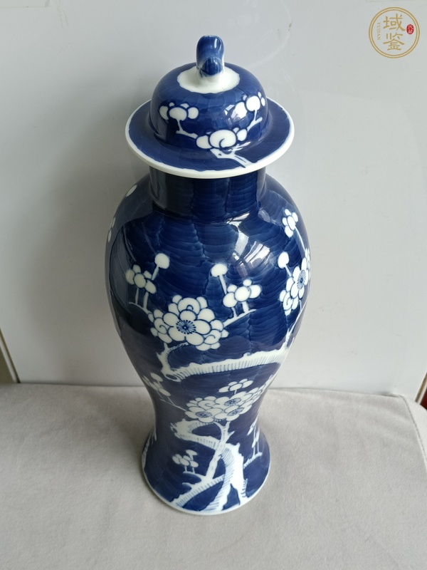 古玩青花冰梅紋蓋瓶真品鑒賞圖
