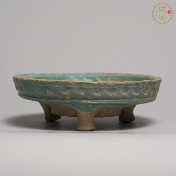 古玩陶瓷綠釉三足洗真品鑒賞圖