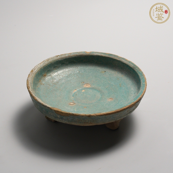 古玩陶瓷綠釉三足洗真品鑒賞圖