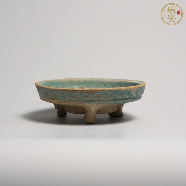 古玩陶瓷綠釉三足洗真品鑒賞圖