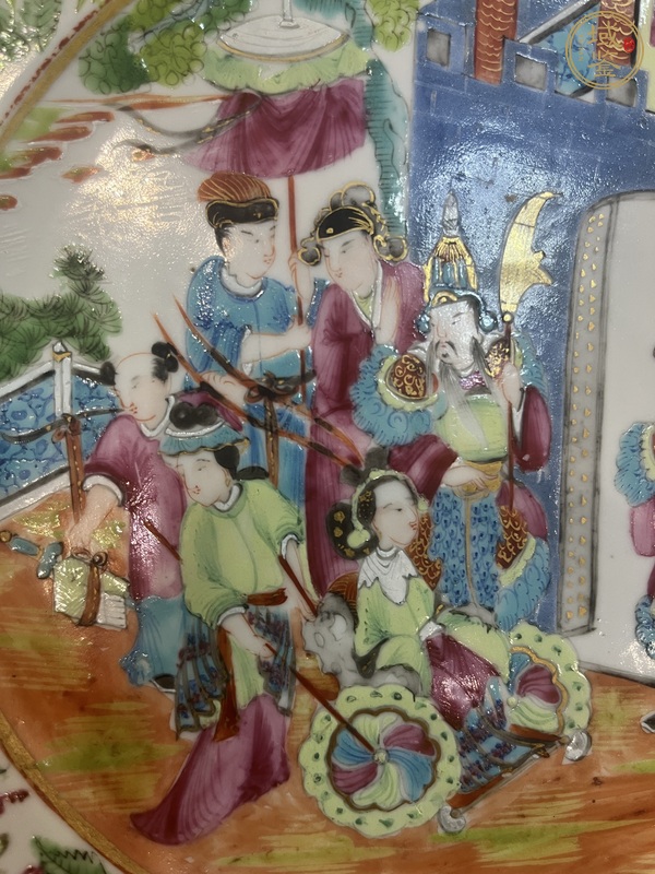 古玩陶瓷廣彩盤真品鑒賞圖