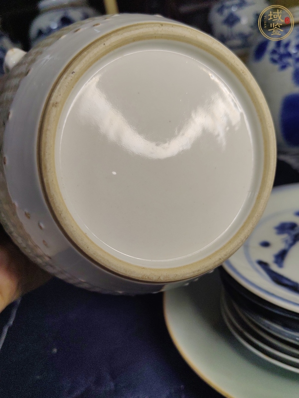 古玩陶瓷程煥文風(fēng)格 淺絳彩山水紋溫酒蓋罐真品鑒賞圖