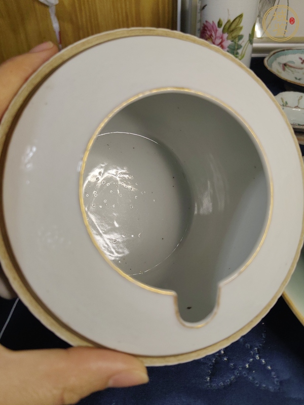 古玩陶瓷程煥文風(fēng)格 淺絳彩山水紋溫酒蓋罐真品鑒賞圖