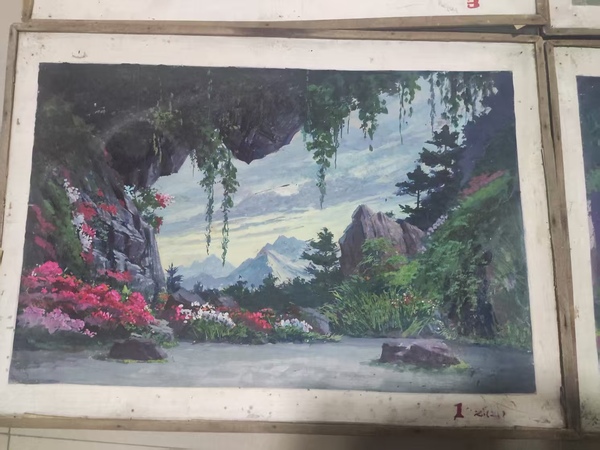 古玩字畫文革沙家浜風景繪畫拍賣,當前價格488元