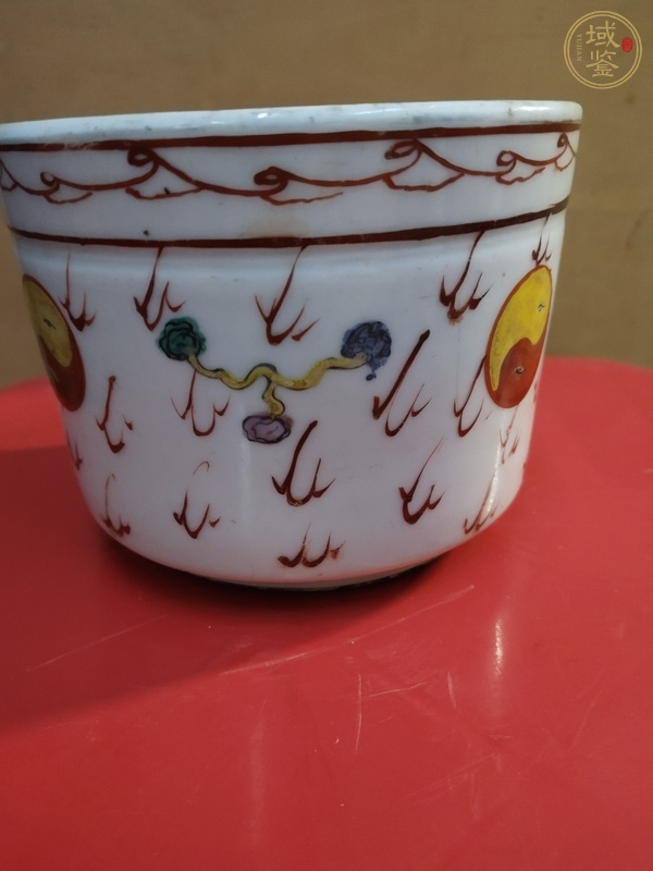 古玩陶瓷粉彩八卦紋直筒爐真品鑒賞圖