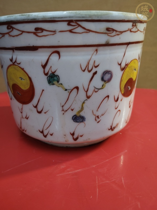 古玩陶瓷粉彩八卦紋直筒爐真品鑒賞圖