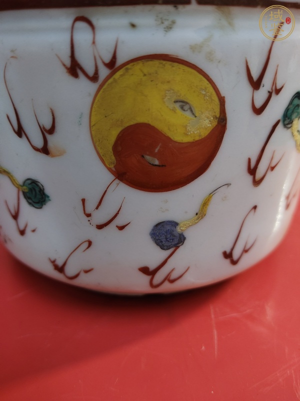 古玩陶瓷粉彩八卦紋直筒爐真品鑒賞圖