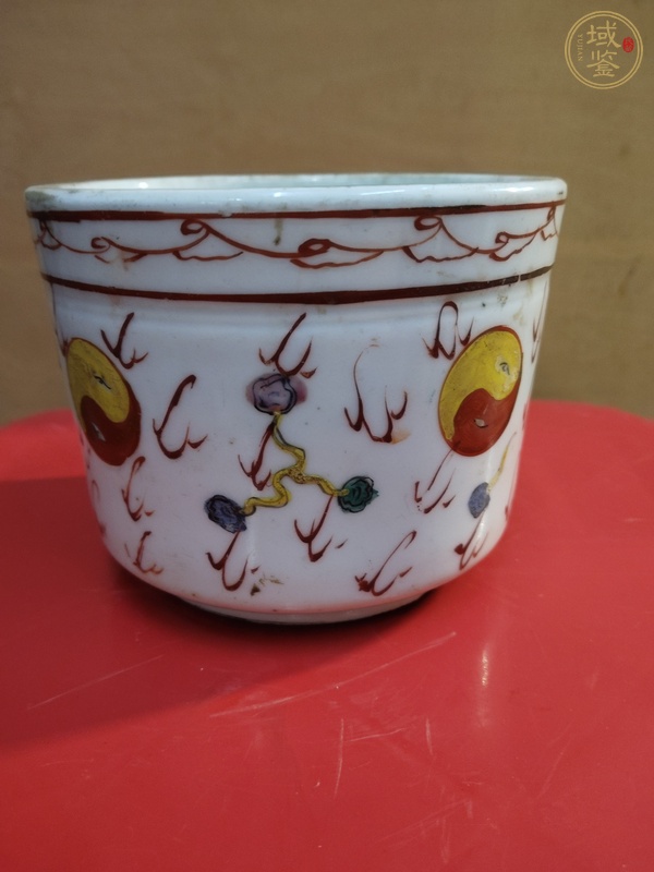 古玩陶瓷粉彩八卦紋直筒爐真品鑒賞圖