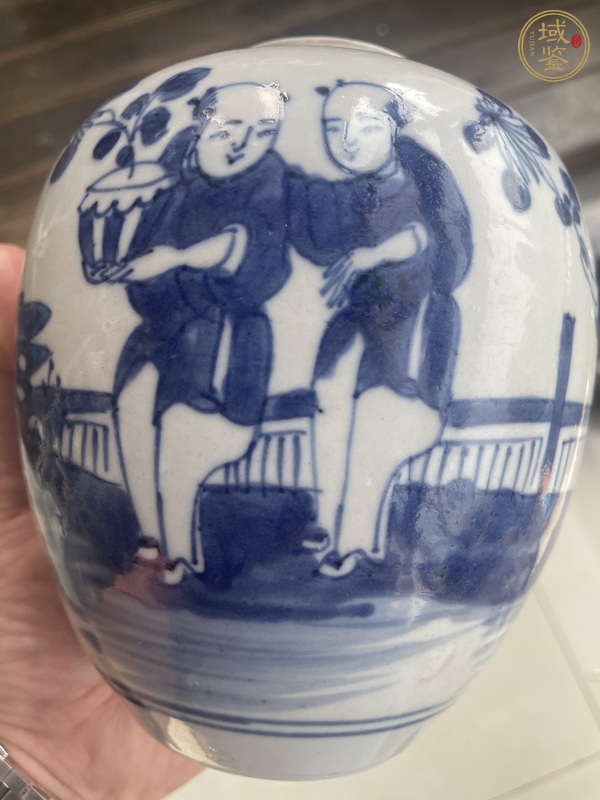 古玩陶瓷清晚期青花嬰戲圖罐真品鑒賞圖