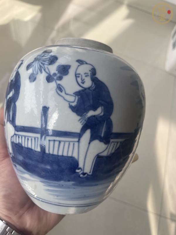 古玩陶瓷清晚期青花嬰戲圖罐真品鑒賞圖